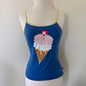 Harajuku Lovers Blue Ice Cream Graphic Tank Top